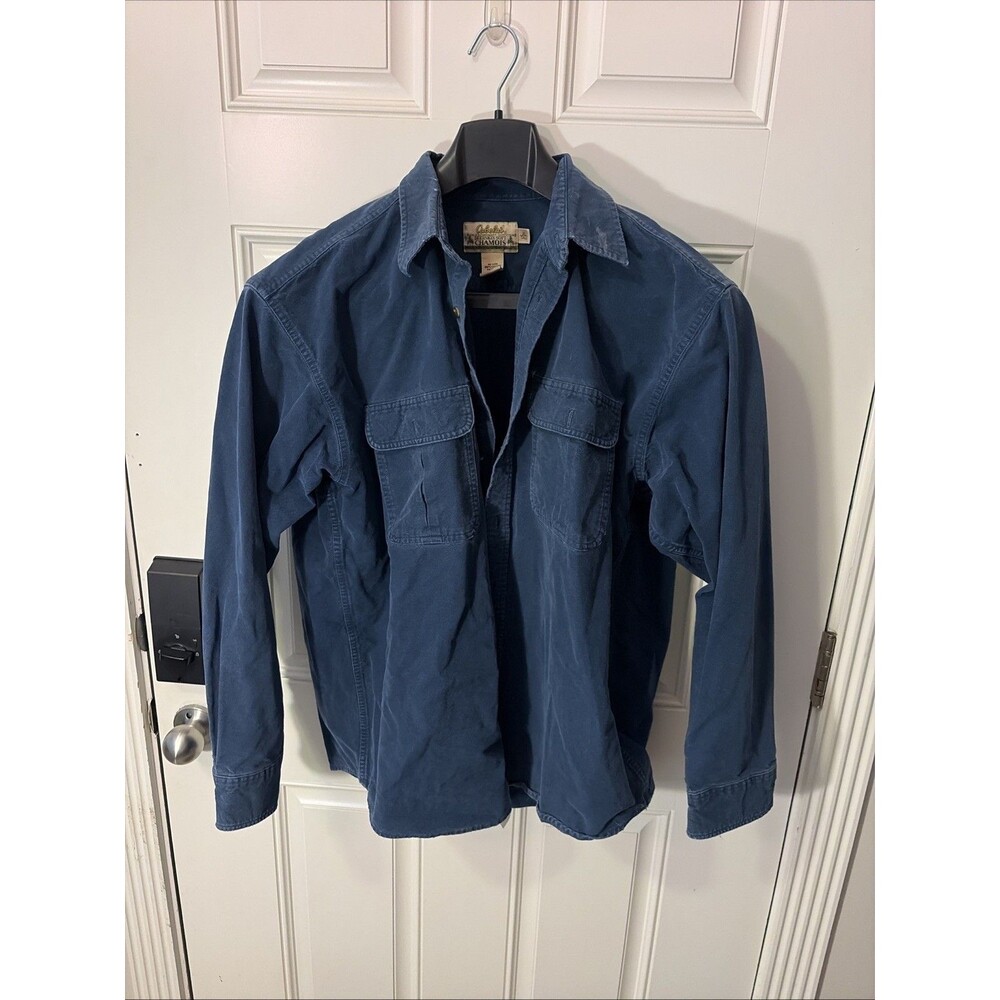 Cabela's Shirt Men's XL Tall Deerskin Soft Chamois Flannel Button Up Blue